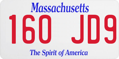 MA license plate 160JD9