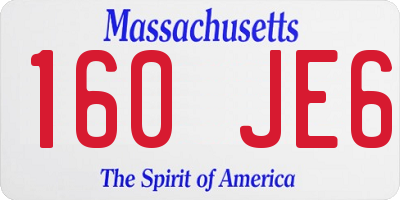 MA license plate 160JE6