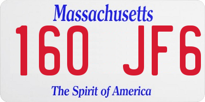 MA license plate 160JF6