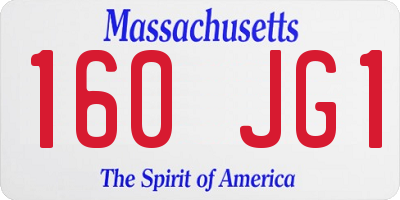 MA license plate 160JG1