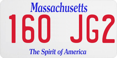 MA license plate 160JG2
