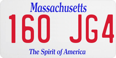 MA license plate 160JG4