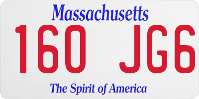 MA license plate 160JG6
