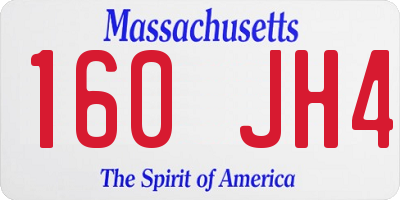 MA license plate 160JH4