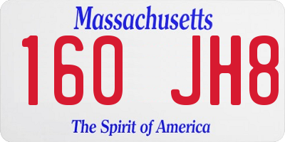 MA license plate 160JH8