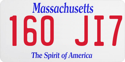 MA license plate 160JI7