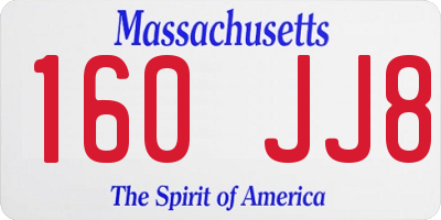 MA license plate 160JJ8