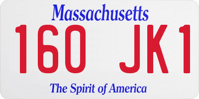 MA license plate 160JK1