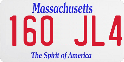 MA license plate 160JL4