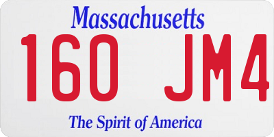 MA license plate 160JM4