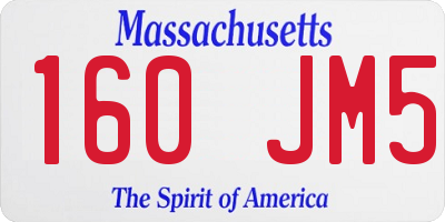 MA license plate 160JM5