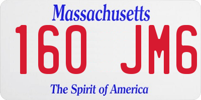 MA license plate 160JM6
