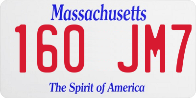 MA license plate 160JM7