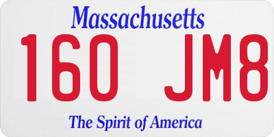 MA license plate 160JM8