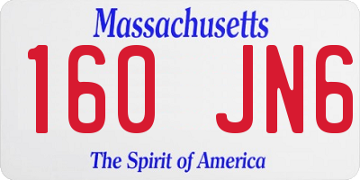 MA license plate 160JN6