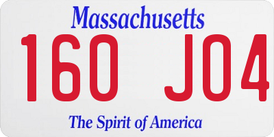 MA license plate 160JO4