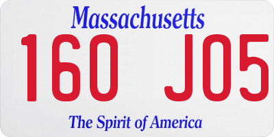 MA license plate 160JO5