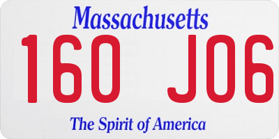MA license plate 160JO6