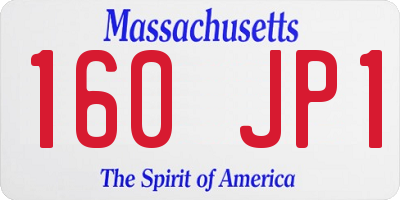 MA license plate 160JP1