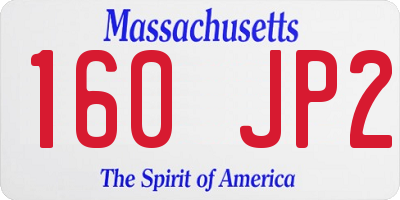 MA license plate 160JP2