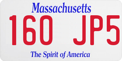 MA license plate 160JP5