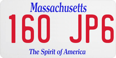 MA license plate 160JP6