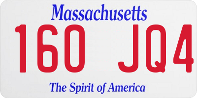 MA license plate 160JQ4