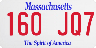 MA license plate 160JQ7