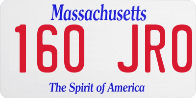 MA license plate 160JR0