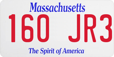 MA license plate 160JR3