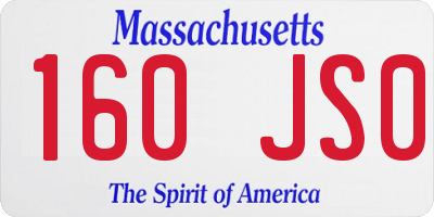 MA license plate 160JS0
