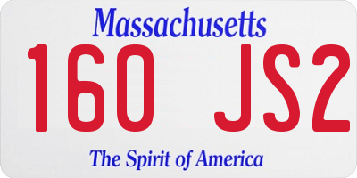 MA license plate 160JS2