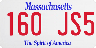 MA license plate 160JS5