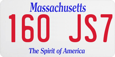 MA license plate 160JS7