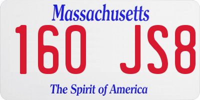 MA license plate 160JS8