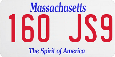 MA license plate 160JS9