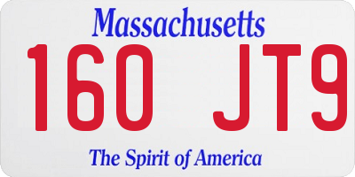 MA license plate 160JT9