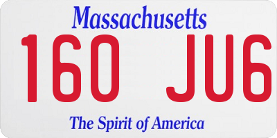 MA license plate 160JU6