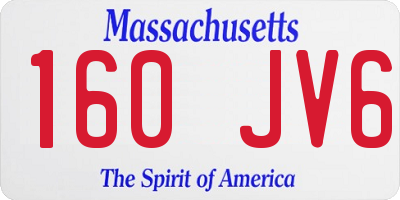 MA license plate 160JV6