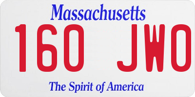 MA license plate 160JW0