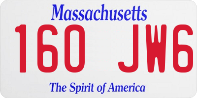 MA license plate 160JW6
