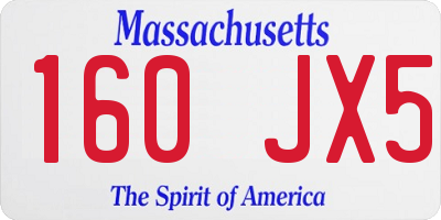 MA license plate 160JX5