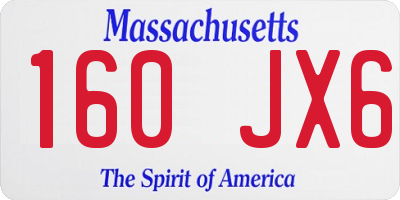 MA license plate 160JX6