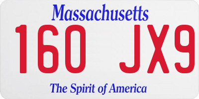 MA license plate 160JX9