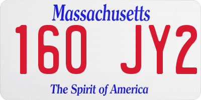 MA license plate 160JY2