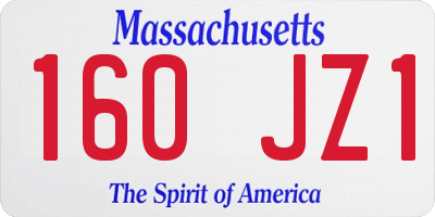 MA license plate 160JZ1