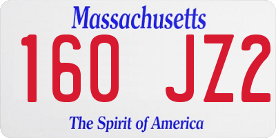 MA license plate 160JZ2