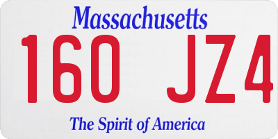 MA license plate 160JZ4