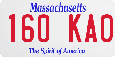 MA license plate 160KA0