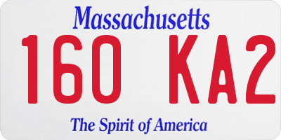 MA license plate 160KA2